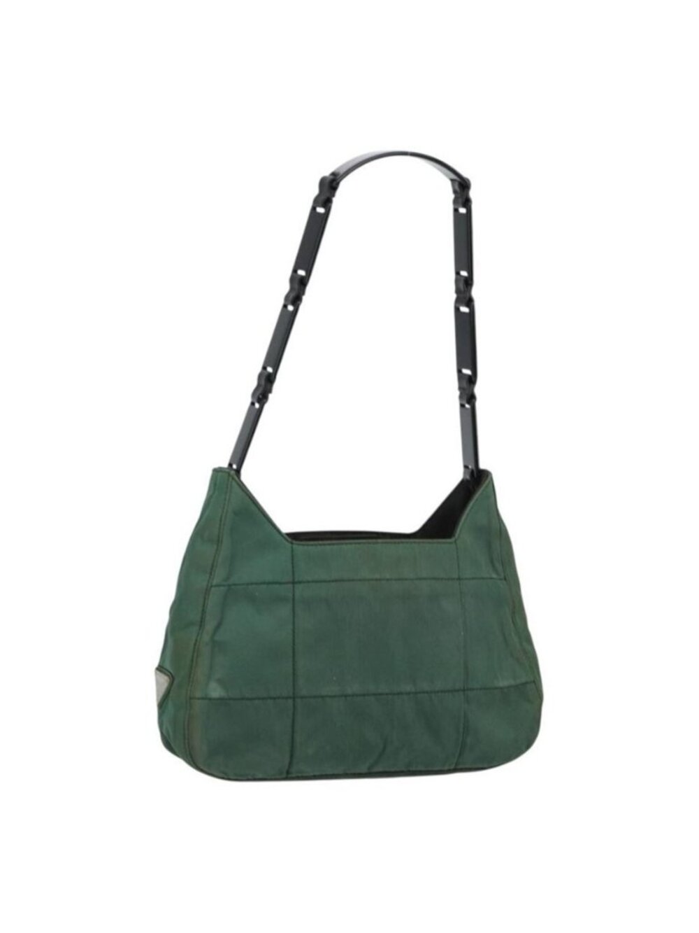 Authentic PRADA Quilted Chain Shoulder Bag Nylon plastic Green